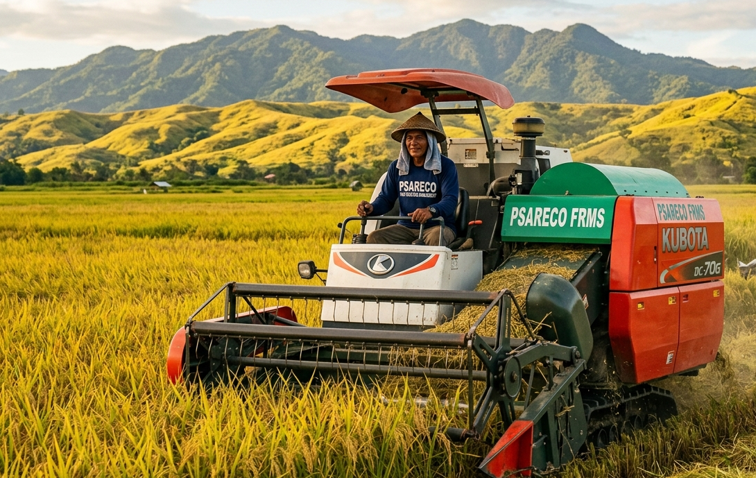 Farmer working with agricultural machinery